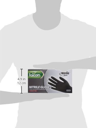 Falcon Nitrile Gloves Powder Free Medium Black