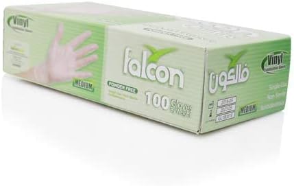 Falcon Vinyl Gloves Clear Powder Free Medium