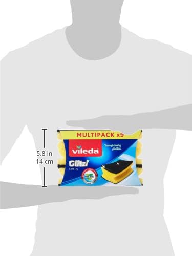 Vileda Glitzi Crystal Scourer Sponge Antibacterial Long