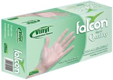 Falcon EZUK Vinyl Gloves Clear Powder Free Medium
