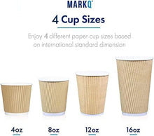 Load image into Gallery viewer, MARKQ Brown Disposable Insulated Coffee Cups Hot Beverage