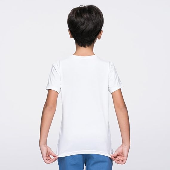 Cotton Short Sleeve Versatile Round Neck Tshirt for Boys Girls