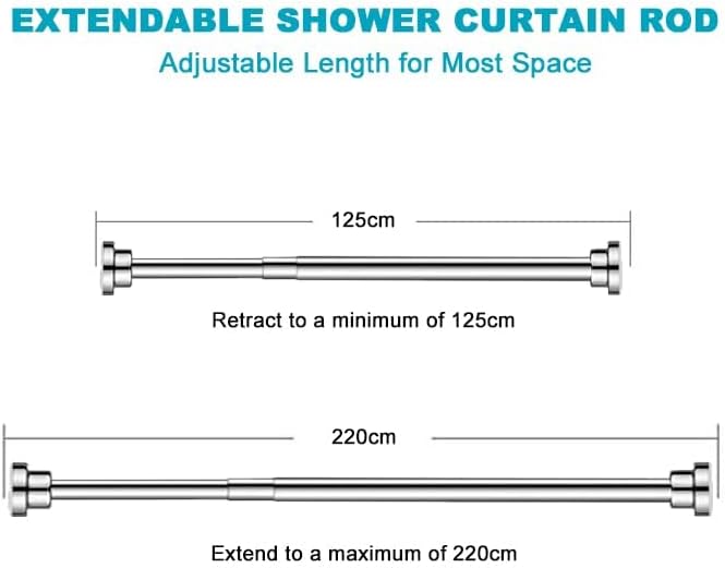 Stainless Steel Tension Curtain Rod Adjustable Pole