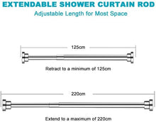 Load image into Gallery viewer, Stainless Steel Tension Curtain Rod Adjustable Pole