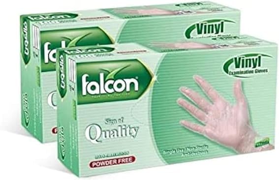 Falcon Vinyl Gloves Clear Powder Free Large