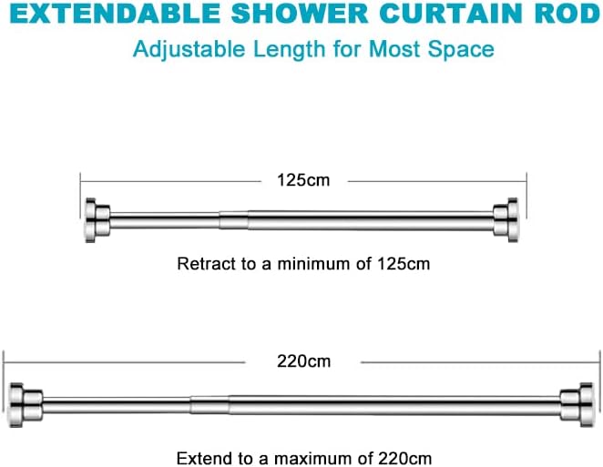 Stainless Steel Tension Curtain Rod Adjustable Pole