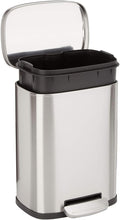 Load image into Gallery viewer, Amazon Basics Smudge Resistant Trash Can Stainless Steel