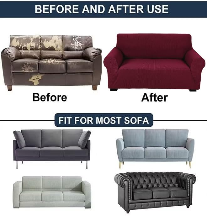 Fabienne High Stretch Sofa Cover Soft Fabric Couch Protector