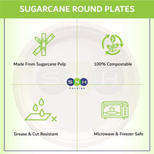 Load image into Gallery viewer, Eco Friendly Bagasse Biodegradable Plate 10 Inch Disposable