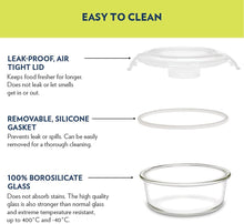 Load image into Gallery viewer, Borosil Klipn Store Round Glass Storage Container