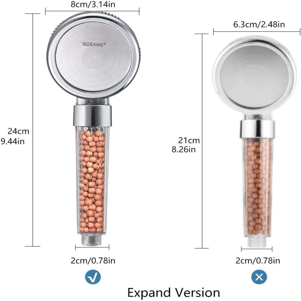 Filtered Hand Held Shower Head Ionic Reduces Hair Loss Purifies Water