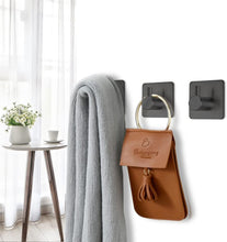 Load image into Gallery viewer, Black Adhesive Towel Hooks Heavy Duty Stick on Wall
