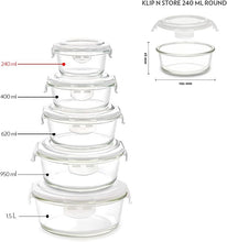 Load image into Gallery viewer, Borosil Klipn Store Round Glass Storage Container