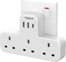 Load image into Gallery viewer, 6 in 1 Power Strip Extension Plug with USB C Charger