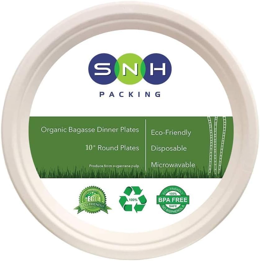 Eco Friendly Bagasse Biodegradable Plate 10 Inch Disposable