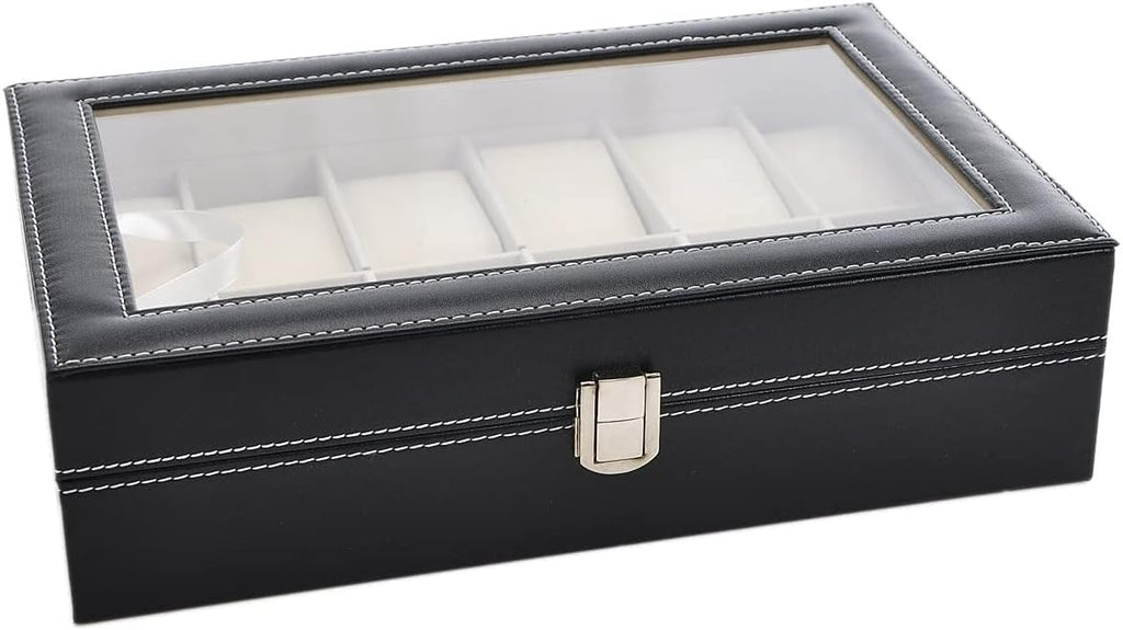 Leather Watch Display Case Jewelry Storage Organizer Box Holder