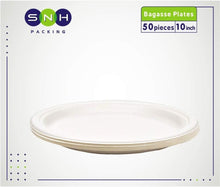Load image into Gallery viewer, Eco Friendly Bagasse Biodegradable Plate 10 Inch Disposable