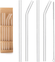 Load image into Gallery viewer, ECVV Glass Transparent Straw Set Healthy Eco Friendly