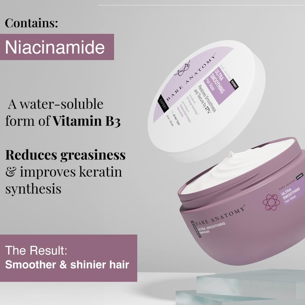 Bare Anatomy Ultra Smoothing Hair Mask For Dry Hair Restores Smoothness
