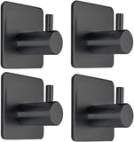 Black Adhesive Towel Hooks Heavy Duty Stick on Wall