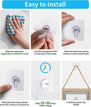 Load image into Gallery viewer, Adhesive Wall Hooks Heavy Duty Self Sticking Hangers