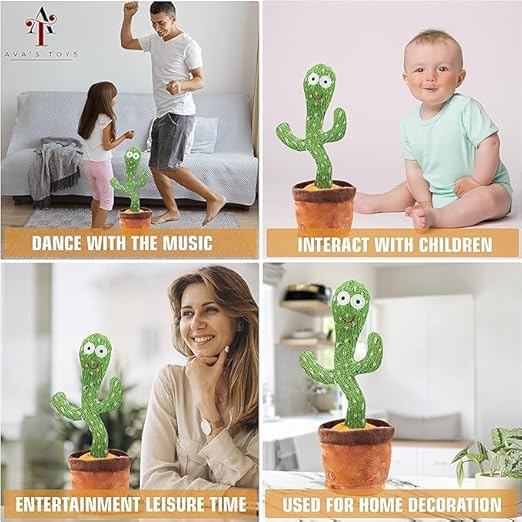Avas Toys Dancing Cactus Talking Singing Toy