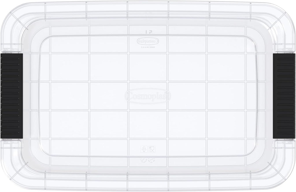Cosmoplast Clear Plastic Storage Box with Lockable Lid