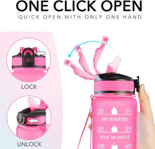 Load image into Gallery viewer, Sports Water Bottle with Time Marker and Straw
