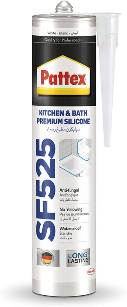 Pattex Sf525 Premium Silicone Sealant Mould Resistant