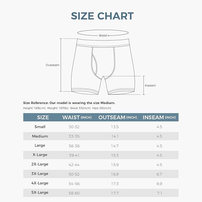 Mens Boxer Shorts Soft Cotton Breathable Underwear Boxer Briefs