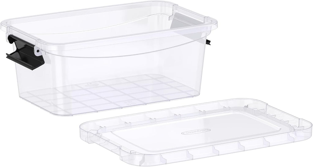 Cosmoplast Clear Plastic Storage Box with Lockable Lid