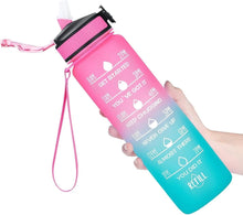Load image into Gallery viewer, Sports Water Bottle with Time Marker and Straw