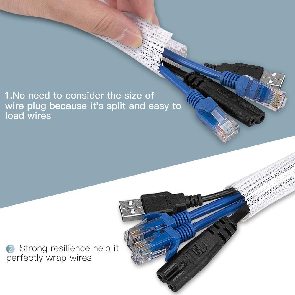 AGPTEK Cable Sleeve Cover Cord Protector Management