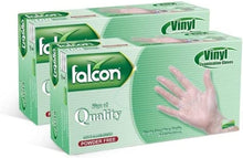 Load image into Gallery viewer, Falcon EZUK Vinyl Gloves Clear Powder Free Medium
