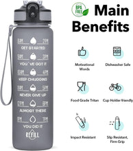 Load image into Gallery viewer, Motivational Large Water Bottle Tritan Plastic Leak Proof
