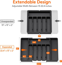 Load image into Gallery viewer, Lifewit Silverware Drawer Organizer Utensil Tray
