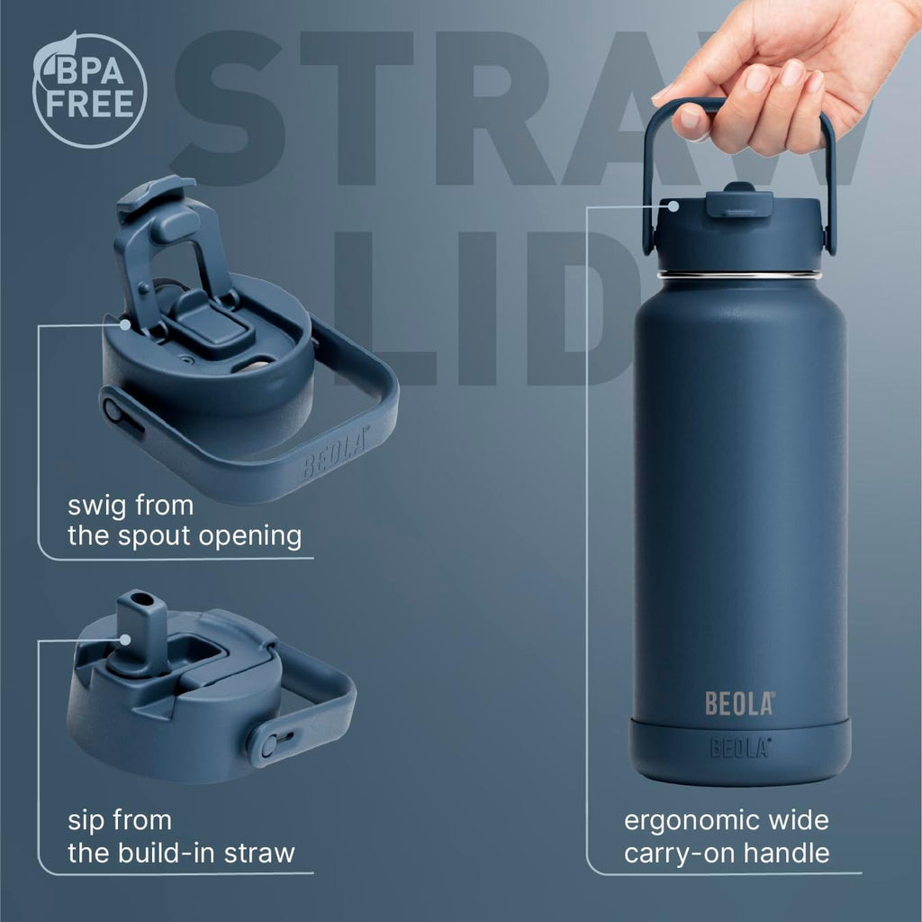 BEOLA 950ml Water Bottle Stainless Steel Insulated Thermos