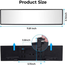 Load image into Gallery viewer, Rear View Mirror Universal Panoramic Convex Interior Clipon Wide Angle