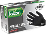 Falcon Nitrile Gloves Black Powder Free Large