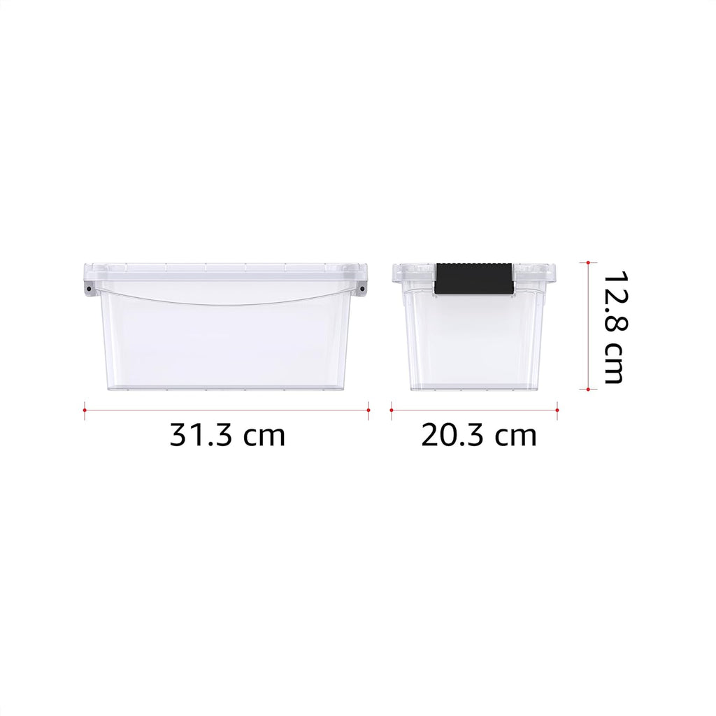 Cosmoplast Clear Plastic Storage Box with Lockable Lid