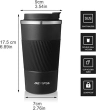 Load image into Gallery viewer, GEMFUL Travel Coffee Mug Stainless Steel Vacuum Insulated Tumbler