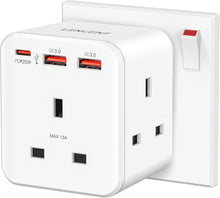 Load image into Gallery viewer, LENCENT Multi Plug Extension 3 Way Socket Adapter