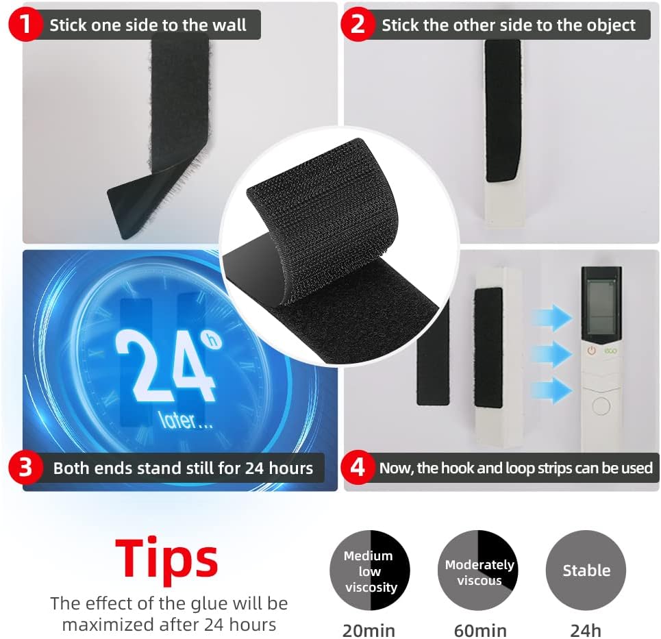 Double Sided Tape with Hook and Loop Strips