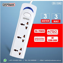 Load image into Gallery viewer, Unipower EX1242 Power Socket 3 Way Outlets Extension