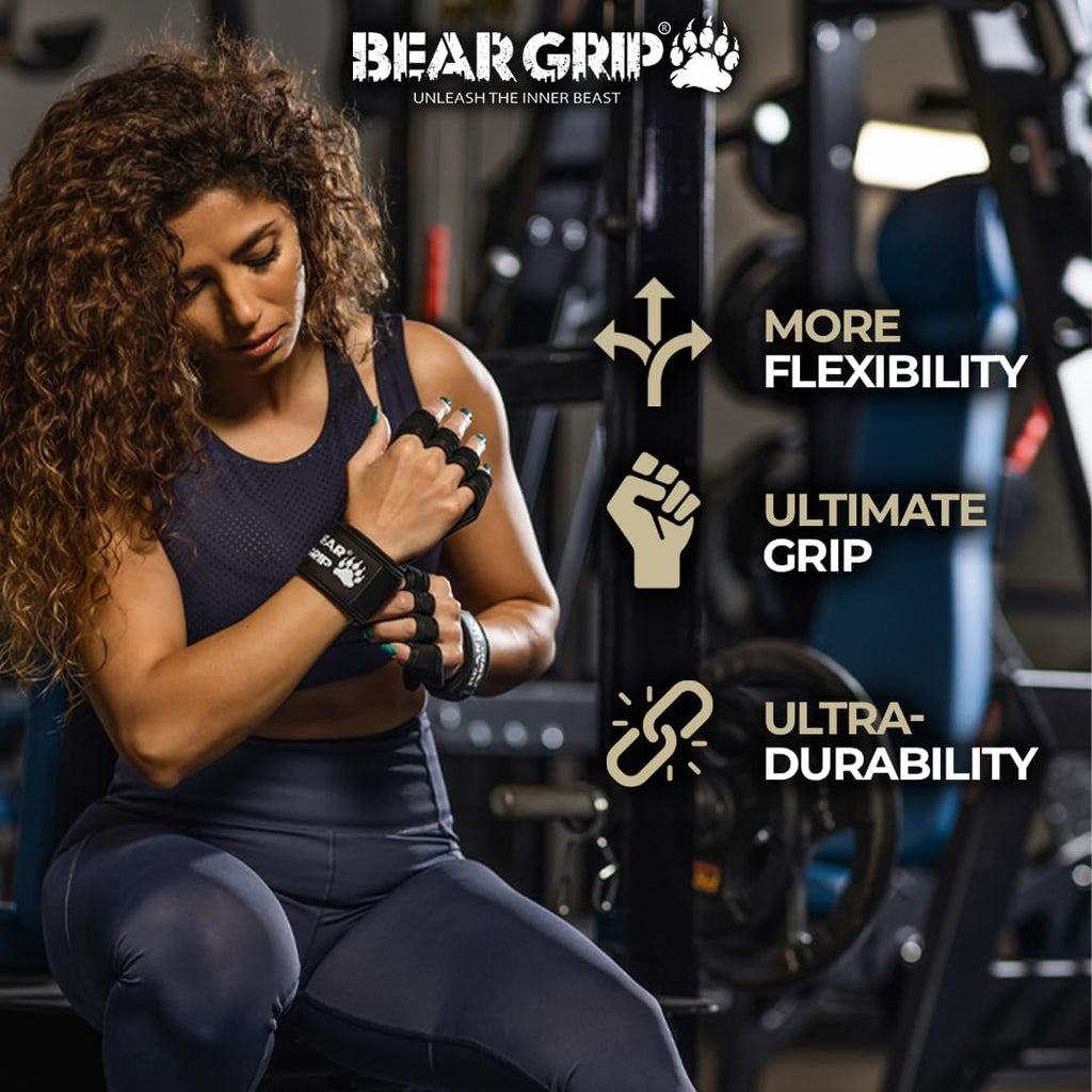 BEAR GRIP Open Workout Gloves for Crossfit Bodybuilding