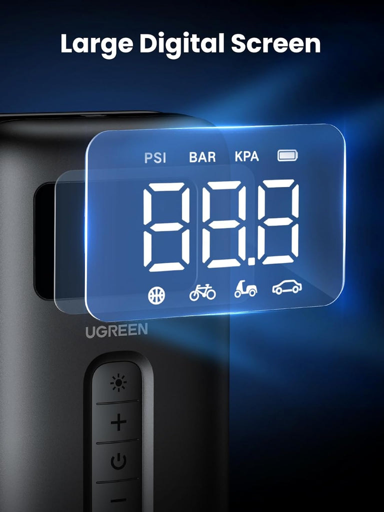 UGREEN Portable Air Compressor Digital Tire Pressure Detection
