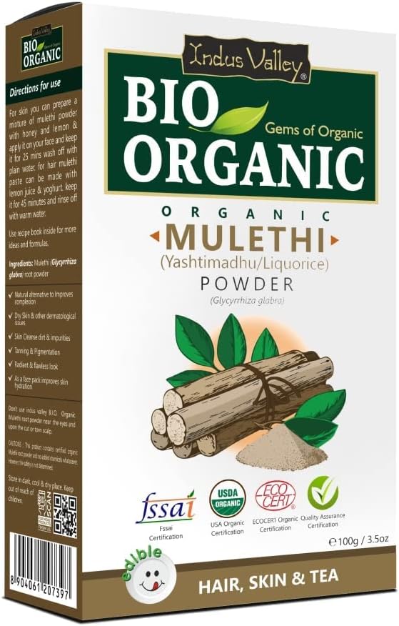 Indus Valley Natural Mulethi Powder for Hair and Skin Care