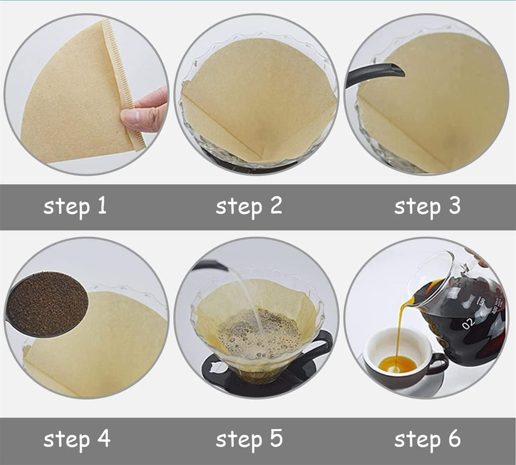 Coffee Filter Paper V60 Unbleached Disposable Filters