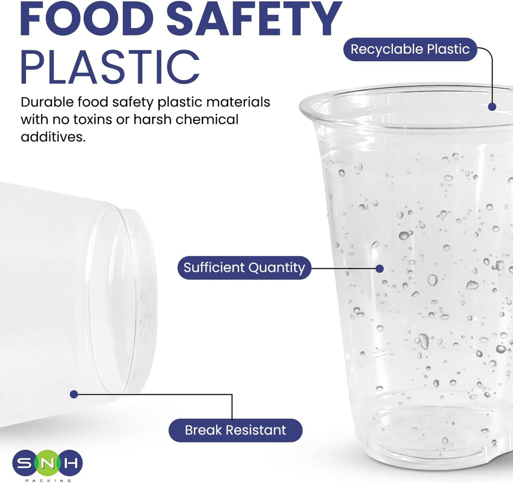 SNH 25 Pieces 12Oz Juice Cup Clear Disposable Plastic
