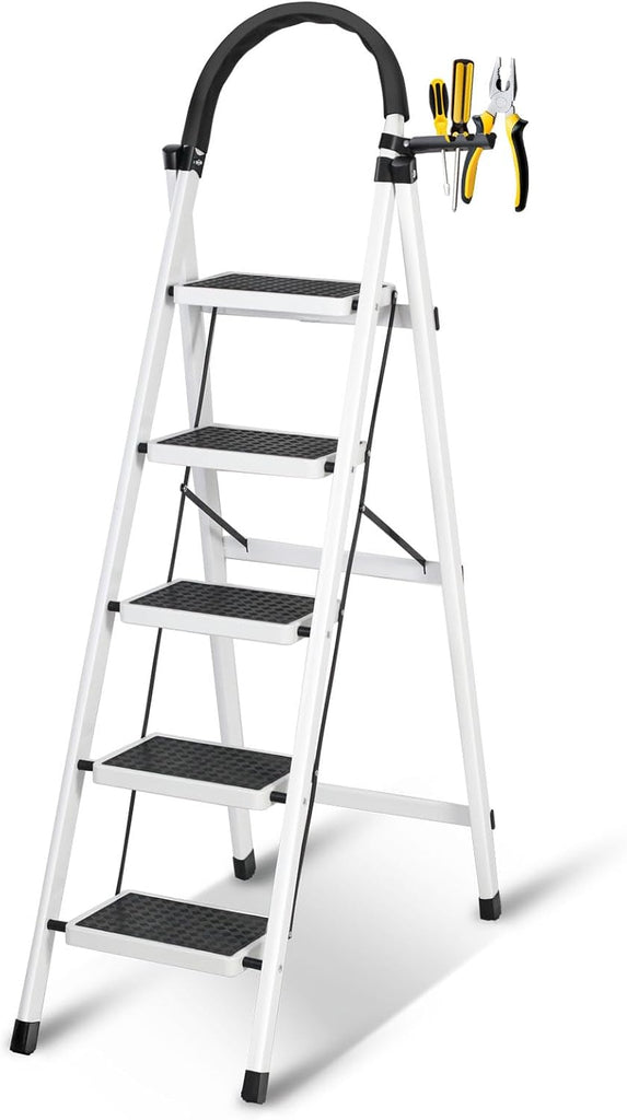 SKY-TOUCH Foldable Ladder Steps Home Folding Stool